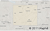 Shaded Relief 3D Map of Mitchell County, semi-desaturated