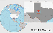 Gray Location Map of Mitchell County, highlighted country, highlighted parent region