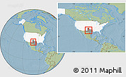 Savanna Style Location Map of Mitchell County, highlighted country, highlighted parent region, within the entire country, hill shading