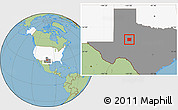 Savanna Style Location Map of Mitchell County, highlighted country, highlighted parent region