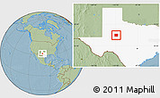 Savanna Style Location Map of Mitchell County, highlighted parent region, hill shading