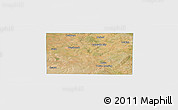 Satellite Panoramic Map of Mitchell County, single color outside