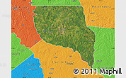 Satellite Map of Nacogdoches County, political outside