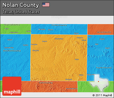 Political 3D Map of Nolan County