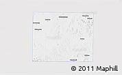 Silver Style 3D Map of Nolan County, single color outside