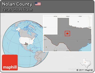 Gray Location Map of Nolan County, highlighted country, highlighted parent region