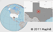 Gray Location Map of Nolan County, highlighted country, highlighted parent region, hill shading