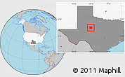 Gray Location Map of Nolan County, highlighted country, highlighted parent region