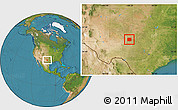 Satellite Location Map of Nolan County