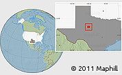 Savanna Style Location Map of Nolan County, highlighted country, highlighted parent region, hill shading