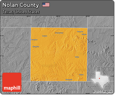 Political Map of Nolan County, desaturated