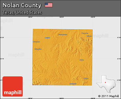 Political Map of Nolan County, single color outside