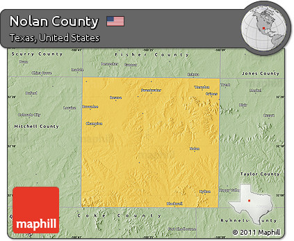 Savanna Style Map of Nolan County
