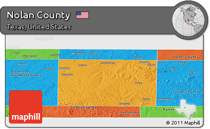 Political Panoramic Map of Nolan County