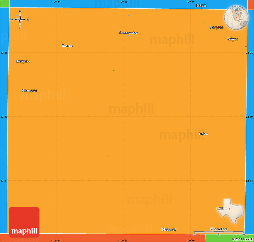 Political Simple Map of Nolan County
