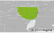 Physical 3D Map of Orange County, lighten, desaturated