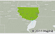 Physical 3D Map of Orange County, lighten, semi-desaturated
