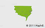 Physical 3D Map of Orange County, single color outside