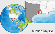 Physical Location Map of Orange County, highlighted country, highlighted parent region