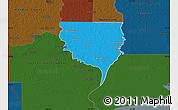 Political Map of Orange County, darken