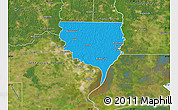 Political Map of Orange County, satellite outside