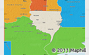 Shaded Relief Map of Orange County, political outside