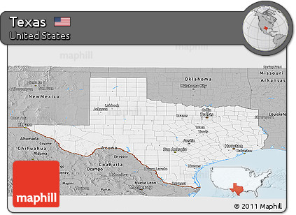 Gray Panoramic Map of Texas