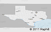 Gray Panoramic Map of Texas, single color outside