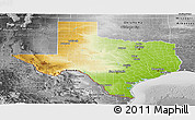 Physical Panoramic Map of Texas, desaturated