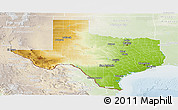 Physical Panoramic Map of Texas, lighten