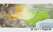 Physical Panoramic Map of Texas, semi-desaturated