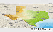 Physical Panoramic Map of Texas, shaded relief outside