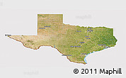 Satellite Panoramic Map of Texas, cropped outside