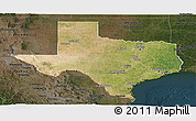 Satellite Panoramic Map of Texas, darken