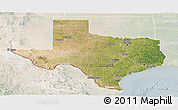 Satellite Panoramic Map of Texas, lighten