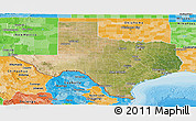 Satellite Panoramic Map of Texas, political shades outside