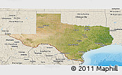 Satellite Panoramic Map of Texas, shaded relief outside