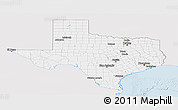 Silver Style Panoramic Map of Texas, single color outside