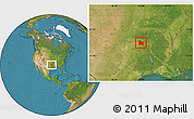 Satellite Location Map of Red River County