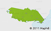 Physical 3D Map of San Patricio County, single color outside