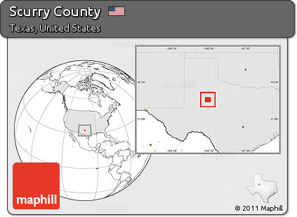 Blank Location Map of Scurry County, highlighted country