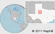 Gray Location Map of Scurry County, highlighted parent region, hill shading