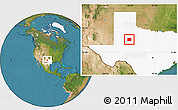 Satellite Location Map of Scurry County, highlighted parent region