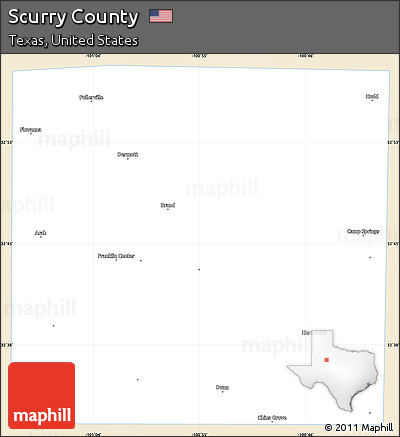 Classic Style Simple Map of Scurry County, single color outside