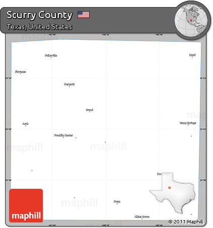 Gray Simple Map of Scurry County, single color outside
