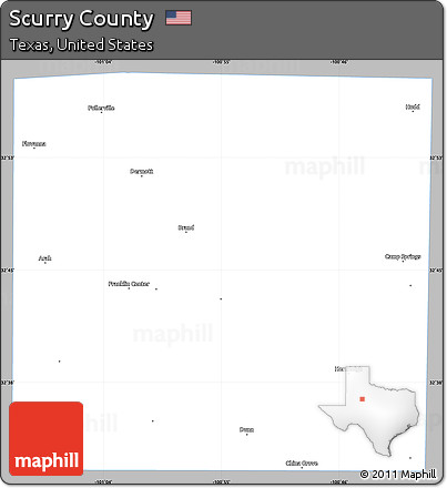 Gray Simple Map of Scurry County, single color outside