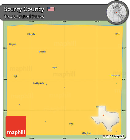 Savanna Style Simple Map of Scurry County, single color outside