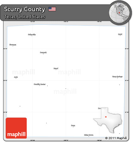 Silver Style Simple Map of Scurry County, single color outside