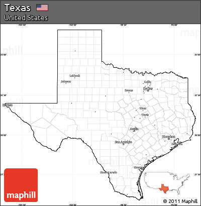 Blank Simple Map of Texas, cropped outside