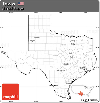 Blank Simple Map of Texas, cropped outside